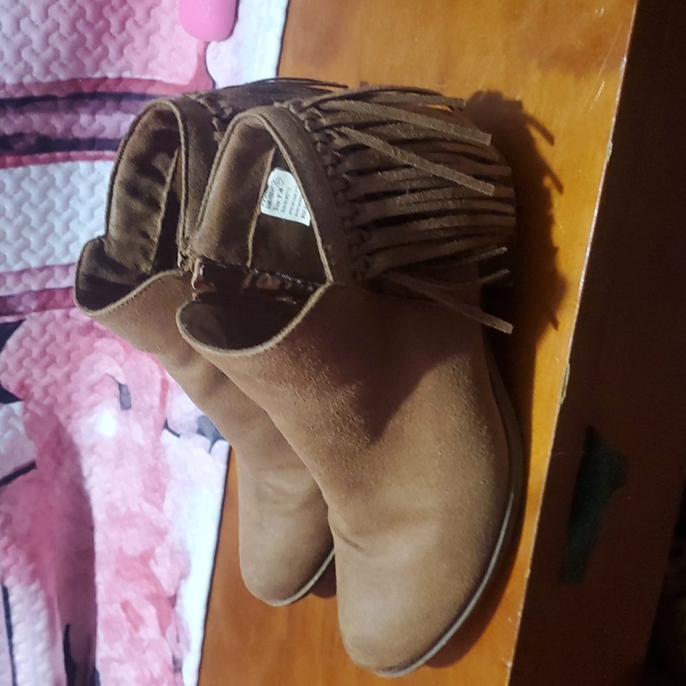 Sugar Fringe Ankle Boots - Brown